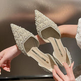 Babouche Talon Sequin Summer and Spring Party Slip on Pumps Mule Heel Shoes