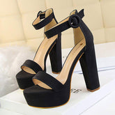 Tacones De Mujer High Quality Block Heel Design High Platform Heels for Sexy Lady Night Club Shoes