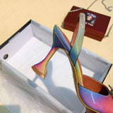 Zapatos De Mujer Elegante Dropshipping Luxury Rhinestone Diamond Kitten Slingback Sandals Ladies Heels Shoes for Women
