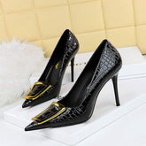 Chaussure Slip on Embroidery Flower Elegant Black Lace 10cm High Pumps Shoes Women Heels for Sexy Ladies