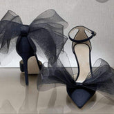 Hot Selling Luxury Pointed Toe Stilettos Comfortable Wedding Bride Bow Heels for Lady