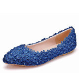 New Lace White Flat Bride Original Designer Women's Single Suitable Dress Pointed Toe Casual Wedding Shoes