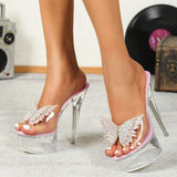 Sandalias Mujer Plataforma Latest Design Elegant Clear Party Platform Sandals for Women and Ladies