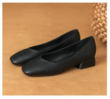 Classic Design Fashion Quality Women Low Heel Casual Pumps Comfortable Black White Ladies Heels Shoes