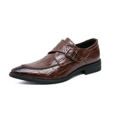 Pointy Toe Monk Strap Shoes Classic Design Wholesale Wedding Party Footwear Men PU Leather Shoes