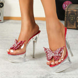 Sandalias Mujer Plataforma Latest Design Elegant Clear Party Platform Sandals for Women and Ladies