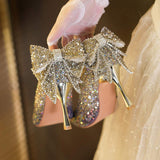 2025 China Brand Sexy Crystal Pumps Stilettos Ladies High Heel Shoes Wedding Party Bridal Heels for Women