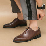 Men Lace up Casual Formal Oxfords Dress Shoes Comfortable Durable Red Bottom Handsome Shoes for Men