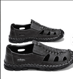 Large Size 47 48 Genuine Leather Fashion Design Casual Slippers Beach Summer Sandals Shoes for Men