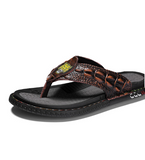 Full Grain Leather Men Sandals Durable Fashion Cool Summer Beach Casual Slipper Flip-Flops Outdoor Fun