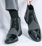 High Ankle Dress Shoes Winter Boots Comfortable 38-46 Handsome Men Pointed Toe Boots