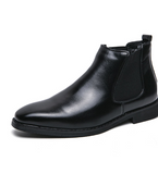 Big Size 38-48 Low Cut Pointed Toe Plain Upper Ankle Boots Fancy Dress Shoes Boots for Men