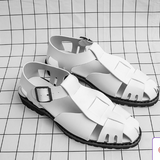 Men's Casual Summer Soft-Soled Beach Sandals Open Toe High-End Feel Breathable Flip-Flops for Driving Outdoor Activities