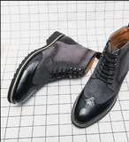 Faux Suede Leather Other Boots Comfortable Lace up Durable Fashion Designers Men Ankle Boots