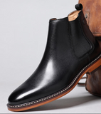 Handsome Comfortable Real Leather Cook Chelsea Boots Height Increasing Thick Sole Formal Slip on Fashion Ankle Boots for Men