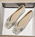Fashion Low Heel Loafers Women Pointed Toe Pumps Elegant Flat Dress Shoes for Ladies