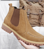 Size 37-47 Genuine Leather Material Formal Dress Shoes All Seasons Winter Flat Ankle Boots for Men