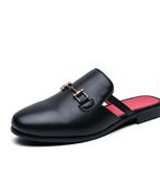 Summer Men Half Shoes Casual Slip on Backless Loafers With Bowknot Durable Comfortable Men Mules