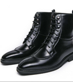 High Ankle Men Boots Lace up Closure Pointed Toe 38-46 Classy Handsome Winter Boots for Men