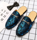 Colorful Printed Synthetic Leather Flat Mules With Metal Buckle Detail Casual Slip on Shoes for Daily Wear Outdoor Outings