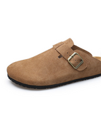 Round Toe Genuine Leather Summer Women Sandals Unisex Durable Classic Men Original Leather Slippers