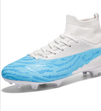 High Top Professional AG TF Long Nail Leather Women Training Football Shoes Soccer Boots for Men