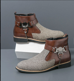 Big Size 38-48 Pointed Toe Classic Gentlemen Casual Footwear Dress Shoes Designers Ankle Boots for Men