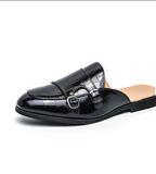 Biggest Size 47 PU Leather Monk Strap Loafers Shoes Breathable Summer Casual Men Half Shoes