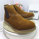 Extra Size 37-47 Genuine Leather Shoes High Top Good Quality Real Leather Chelsea Boots for Men