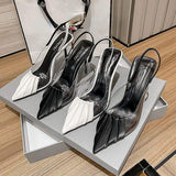 Wrinkle Sandalias Mujer Slide Pointed Toe Designer Women Mules Pointed Toe Women Heels 2025