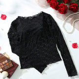High Quality Breathable Women Transparent Mesh Long Sleeve Top See Through Black Sexy Womens Top Long Sleeve Women Top