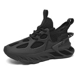 Men Fashion Athletic Shoes Hollow Blade Sole Running Sneakers Shock Absorption Walking Footwear Breathable Mesh Comfort Trainers