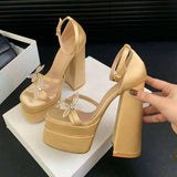 Talons Femme Sexy Chunky Custom Logo High Platform Heels for Women