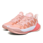 Lightweight Breathable Mesh Upper Cushioned Midsole Stylish Pink Non Slip Outsole High Performance Basketball Shoes