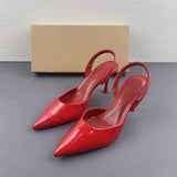 Red Color Quality Comfortable Women Sexy Heel Sandals Classy Design Back Strap Pointed Toe Ladies High Heel Shoes