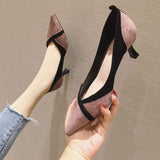 5.5CM/7.5CM New Arrival 2025 Hot Selling Women Dress Office Shoes Pointed Toe Low Heels for Ladies