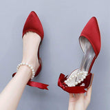 2CM High Quality Woman Shoes Pointed Female Pearl Shoes Office Ladies Pump Flat Shoes for Women