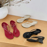 Luxury Unique Fashion Thong Mules Summer & Spring Wedge Chaussure Femme Women Heels 2026