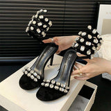 Ankle Chain Summer Open Toe Sexy Club Trendy Wrap Around 2024 Gold Heels
