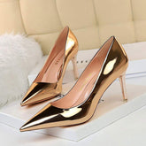Tacones Plata 2026 Sexy Elegant Pointed Toe Trendy Large Size 43 Low Silver Shoes Women Pumps/ Heels for Ladies