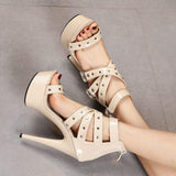 Roman Ankle Strappy Sandalias Con Tacon Strange 2025 Sandals Platform Heels for Women