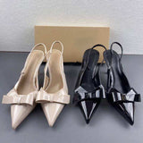 Chaussure Femme Talon Bow New Fashion Slip on Fashion Sexy Mules Shoes Stiletto Heels for Ladies