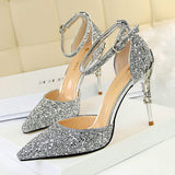 Scarpe Donna Eleganti OEM Custom Pointed Toe Night Club Party Sequin High Heel Women's Pumps Shoes