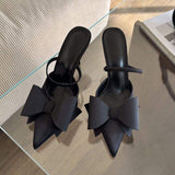 35-43 Bow Slingback Talon Red Color Trending 2025 Women Low Heels for Ladies Shoes