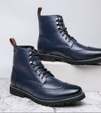 Latest Designers Size 38-48 Blue Color Durable Lace up Formal Occasions Usable Men Ankle Boots