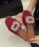 Sandale Plat Quality Silk Rhinestone Diamond Outdoor New Spring Korean Sandals for Women