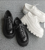 White Color Good Looking Fashion Casual Height Increasing Walking Lace up Classic Durable Thick Sole Men Chunky Shoes