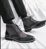 Faux Suede Leather Other Boots Comfortable Lace up Durable Fashion Designers Men Ankle Boots