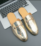 Summer Casual Lightweight Comfortable Slippers Backless Classic Design Patent Leather Men Half Shoes