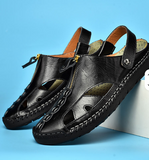 Summer Casual Slippers Fashion Design Comfortable Durable Size 47 48 Blue Genuine Leather Sandals Shoes for Men